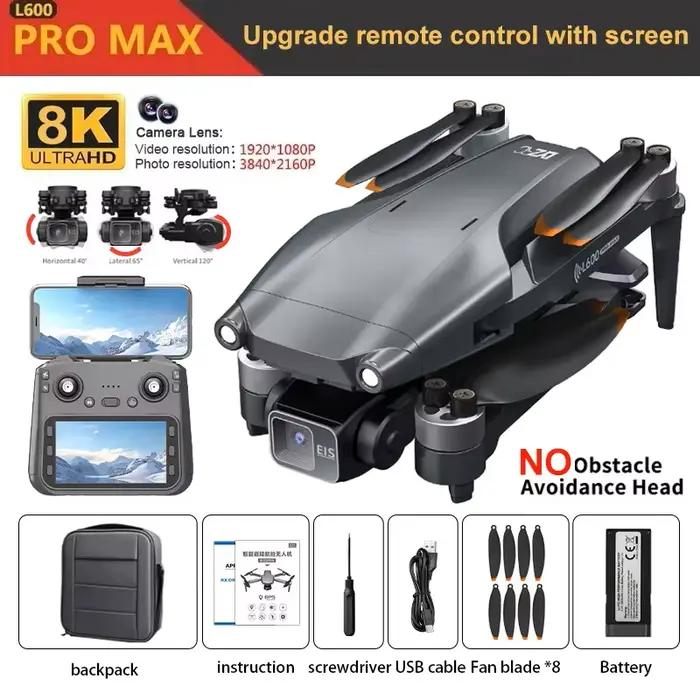 Drone professionnel 4K HD à double caméra 2026, nouveau L600 PRO MAX, GPS, 5 km, cardan 3 axes, évit