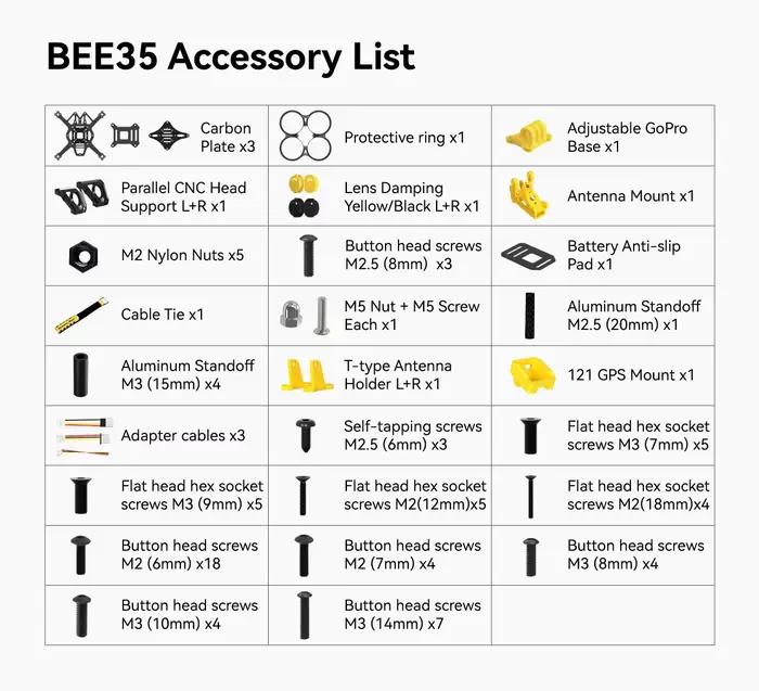 Cadre de drone Speedybee Bee 35 Bee35/Bee35 Pro 3,5 pouces FPV Cinewhoop