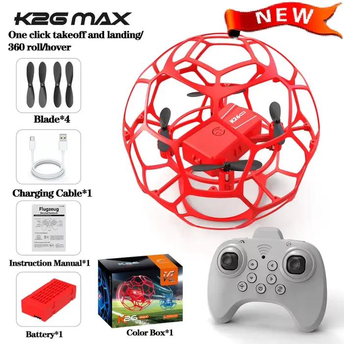 Drone de football aérien K26 2026 à trois vitesses variables, lancé à la main et facile à utiliser,
