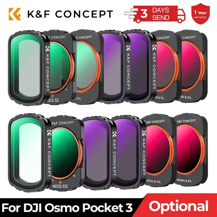 Filtres pour caméra sportive K&F CONCEPT pour DJI Osmo Pocket 3 UV CPL ND/PL Black Mist 1/4 ND2-32 N