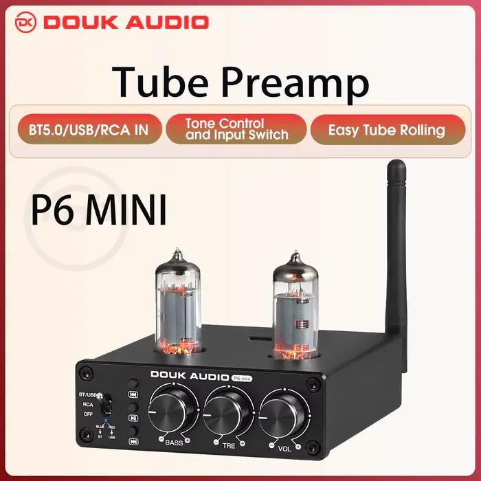 Douk Audio-Préampli à Tube à Valve HiFi Bluetooth 5.0, Récepteur Stéréo, Lecteur USB, Préamplificate