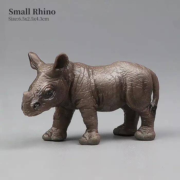 Simulation d'animal sauvage, modèle de rhinocéros indien en PVC, ornement de maison, jouet éducatif