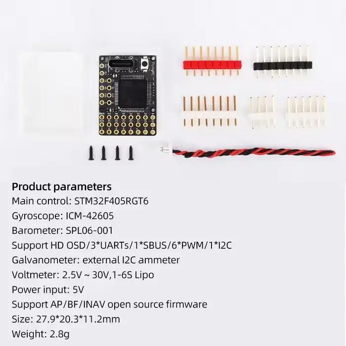 Contrôle de vol à aile fixe F4Wing MK1 MINI F405 Crossover FPV Support AP/INAV/BF Firmware 1-6S Lipo