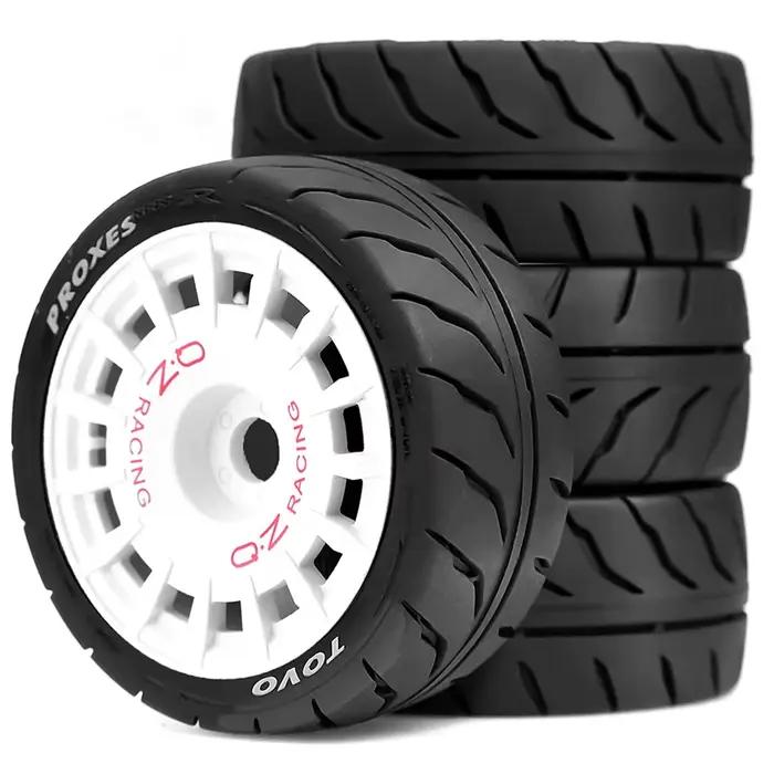 Pneus de voiture de course 1/10 68mm, hexagonaux de 12mm pour voiture sur route 1:10 RC Tamiya TT01