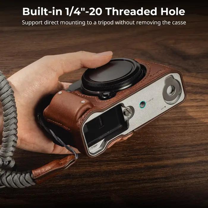 Kit demi-étui en cuir pour appareil photo SmallRig pour FUJIFILM X-M5 avec dragonne Style rétro avec
