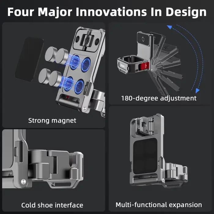 Support magnétique BRDRC pour DJI OSMO Pocket 3/Pocket 4, adaptateur d'extension à dégagement rapide