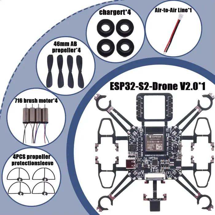 Angeltoy ESP32-Drone V2.0 contrôle de vol quadrirotor Open Source ESP-Drone Drone modèle Wifi téléco