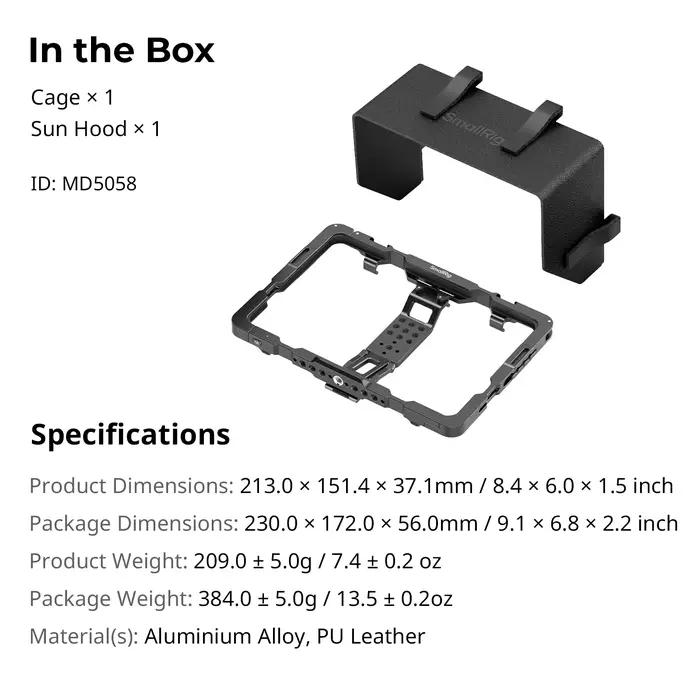 SmallRig-Pare-soleil Velcro pour iPad Mini 6 / A17 Pro, avec poignées amovibles, compatible avec Qui