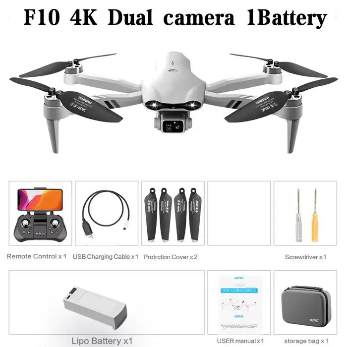 Drone 4DRC F10 RC GPS 6K HD, double caméra grand Angle 5G WIFI Fpv Quadcopter pliable sans balais po