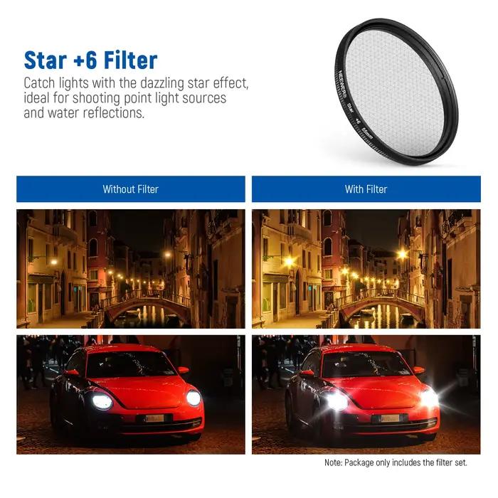 NEEWER – Kit de filtres ND32 ND pour téléphone et appareil photo, CPL, 4 filtres de couleur gradués,