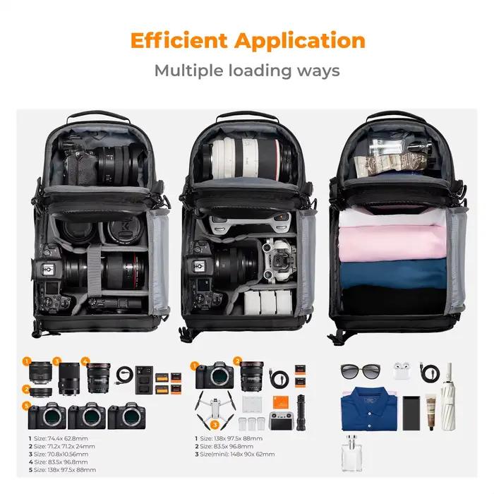 Sac à bandoulière pour appareil photo K&F CONCEPT 10L, sac à dos rigide pour photographes, sac à ban
