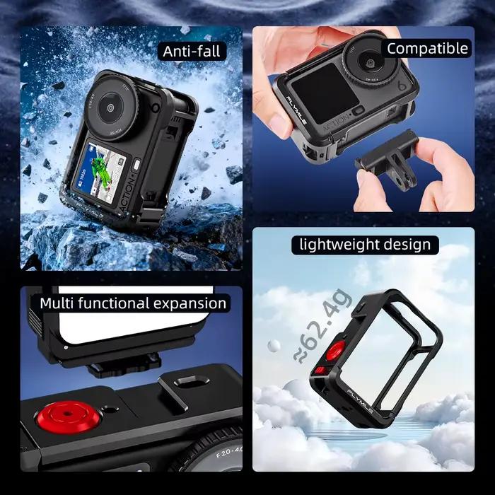 Flymile Action 6 boîtier de montage de caméra à Cage métallique pour DJI OSMO Action 6 accessoires c
