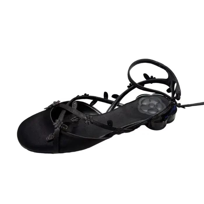 Sandales plates pour femmes Printemps 2026 – Série Florale – Style Vacances – Chaussures à enfiler c