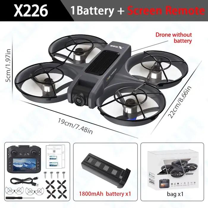 X226 VR Mini Drone avec double caméra HD 5G WIFI écran à distance 360 ° Jouet quadrirotor RC à flu