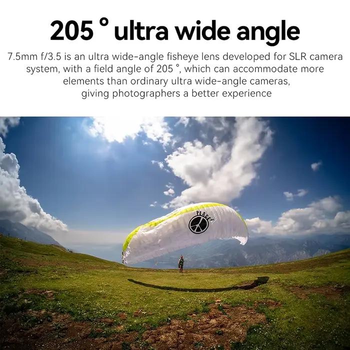 Objectif Fisheye 7artisans APS-C 7.5mm F3.5 pour appareil photo reflex numérique, photographie idéal