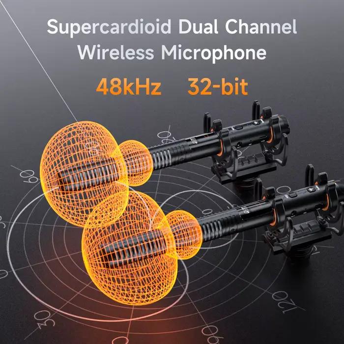 Microphone sans fil COMICA VM40 2.4G super cardioïde à double canal, modes filaire et sans fil, pour