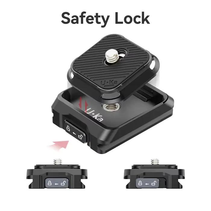 Ulanzi Uka – Kit de plaque et de Base à dégagement rapide, Compatible avec appareil photo DSLR, plaq