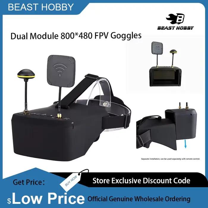 Lunettes FPV EV800D 5.8G 40CH Diversity 5 pouces 800*480 avec DVR HD pour drones de course et micro-