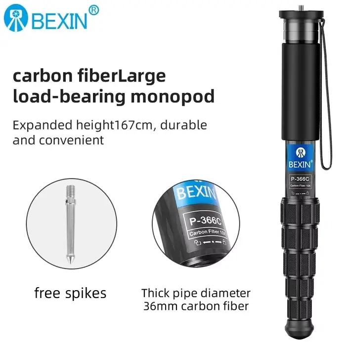 BEXIN nouveau monopode en Fiber de carbone voyage tir téléphone Portable support Selfie en direct mo