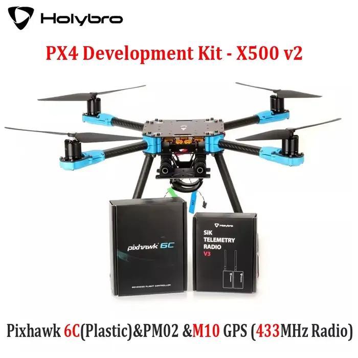 Kit de développement Holybro PX4 X500 V2 ARF : Pixhawk 6C/6X FC, M10 GPS, radio de télémétrie 433/91