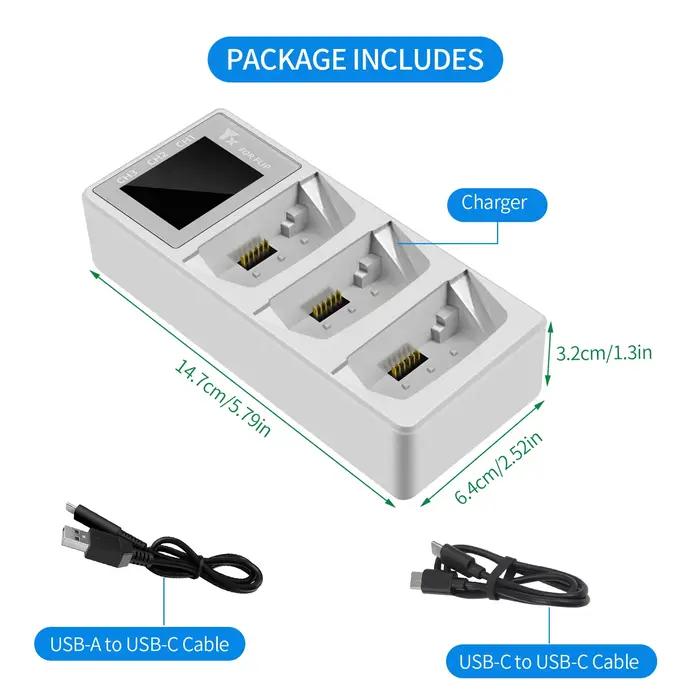 Hub de chargement à affichage numérique à trois voies pour batterie rabattable DJI, chargeur Intelli
