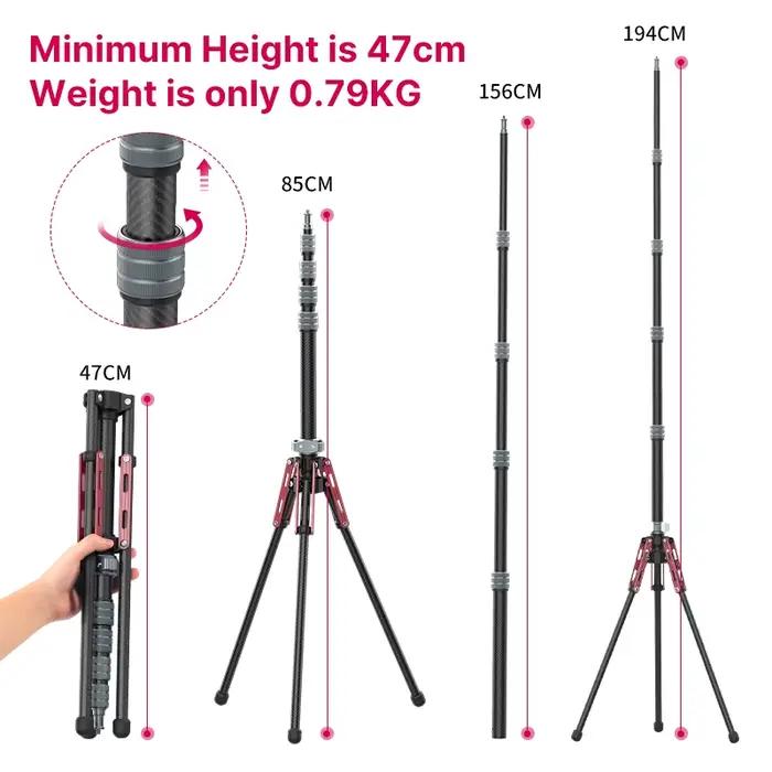 Ulanzi MT-49 Fibre De Carbone Trépied Monopode Avec Poignées Amovibles Invite astronomique ket Balan