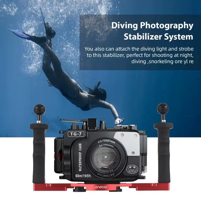 Stabilisateur de caméra étanche pour GoPro, IL, Sony, Nikon, DSLR, plate-forme de plongée, poignée d