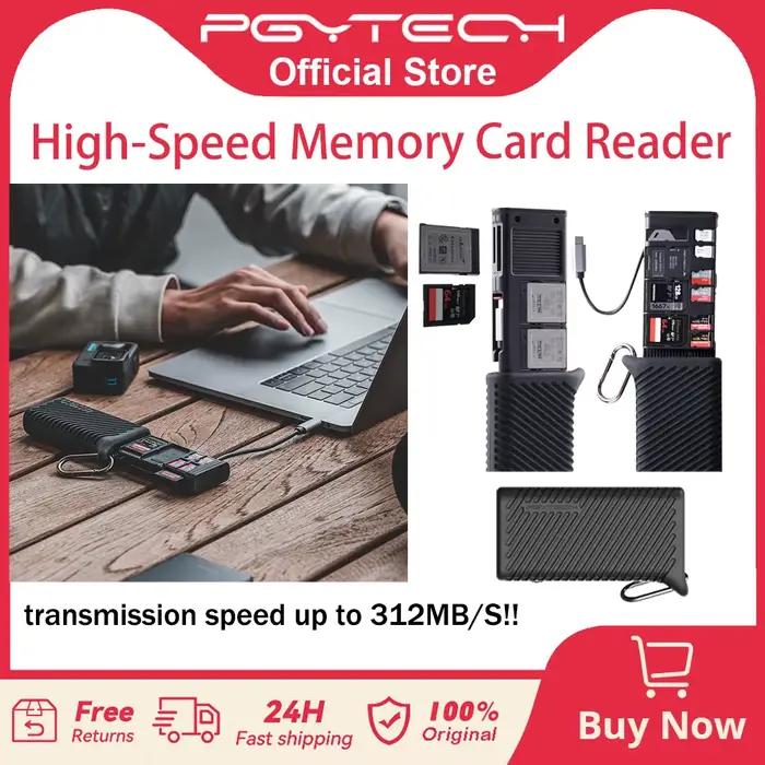 PGYTECH CreateMate lecteur de carte haute vitesse et boîtier SD TF SIM double emplacement transfert