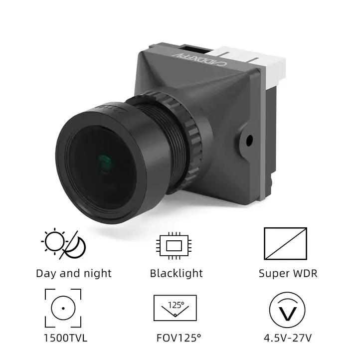 En stock Caméra FPV Caddx Ratel PRO 1500TVL 16:9/4:3 NTSC/PAL FOV125 ° Caméra de nuit Blacklight p