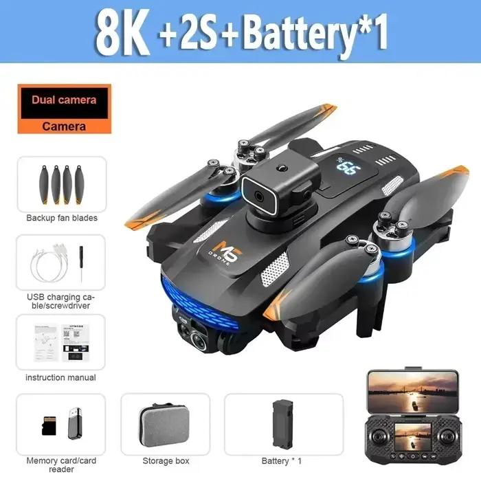 Drone RC à écran M6, moteur sans balais professionnel 8K HD, photographie aérienne, évitement d'obst