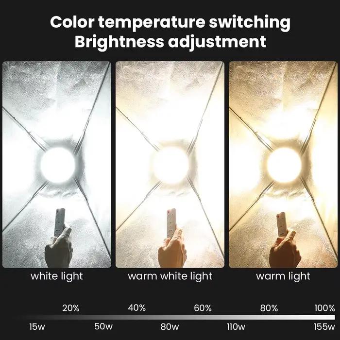 Inda-Éclairage de photographie LED, ampoule avec support à bras long, télécommande pour diffusion en