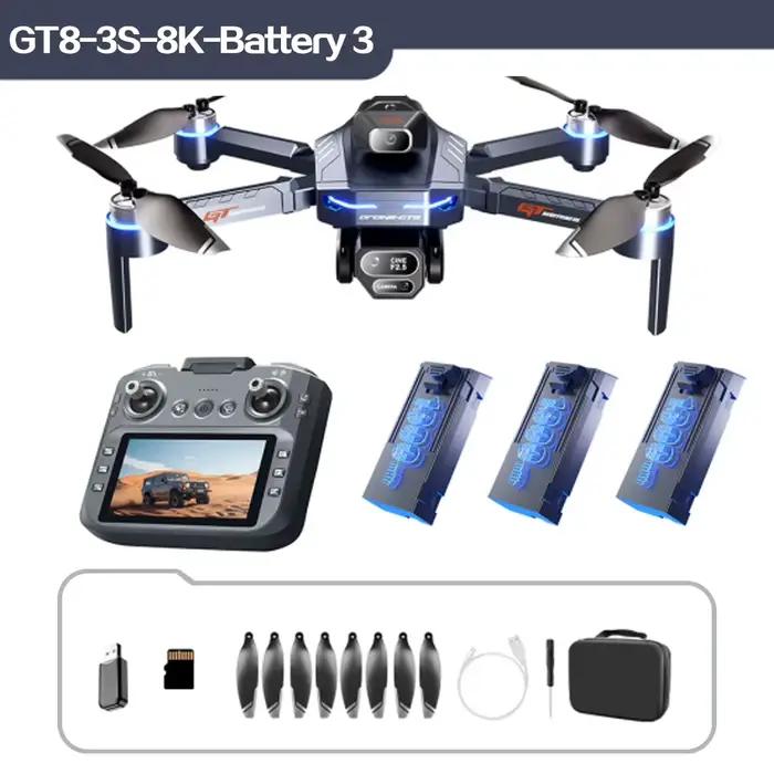 Drone Lenovo GT8 8K HD avec double caméra, photographie aérienne, évitement d'obstacles, grand écran