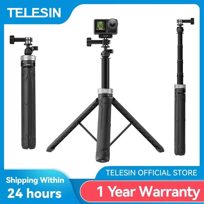 TELESIN-Trépied Selfie Stick Pliable, Rotation 360 °, 1.5m, Convient pour GoPro Fore13, 12, 11, 10,