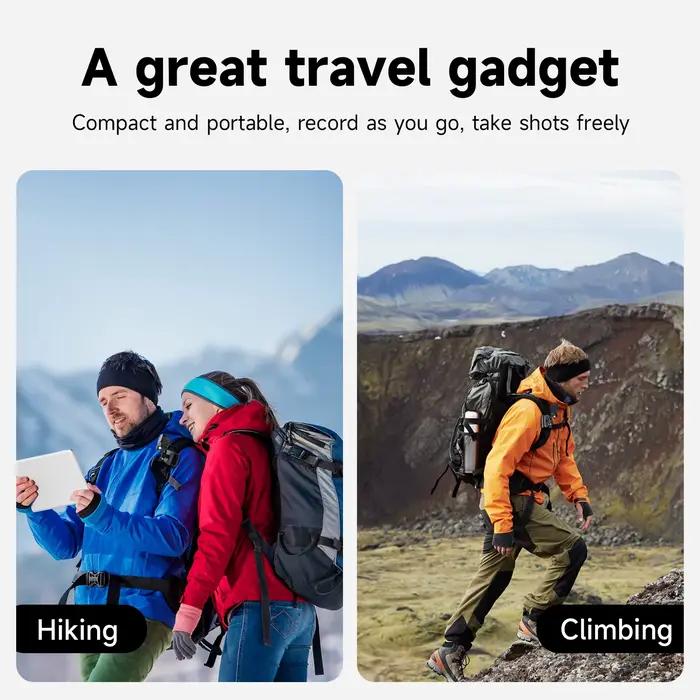 TELESIN 360 ° Support de pince à dos magnétique rotatif pour GoPro Hero 13 12 11 10 9 8 7 Insta360