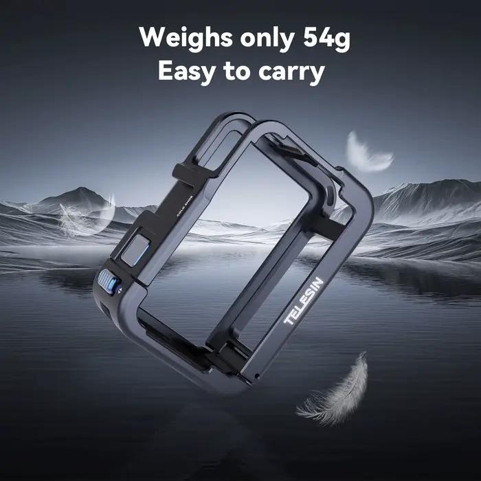 TELESIN – cadre de protection pour DJI OSMO Action 3 4 5Pro, coque en alliage d'aluminium à Double c