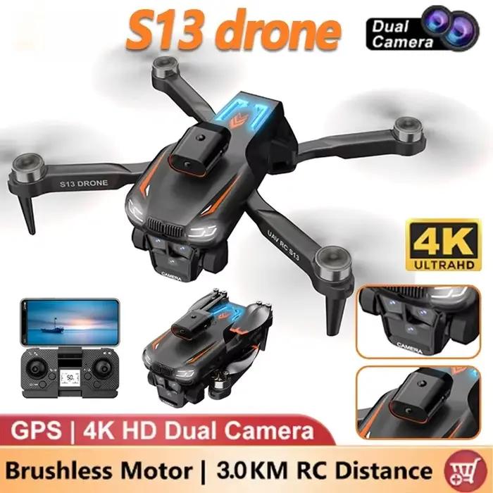 Drone S13 8K Professionnel avec Double Caméra 4K, GPS HD 5G, FPV, Moteur Brushless, Évitement d'Obst