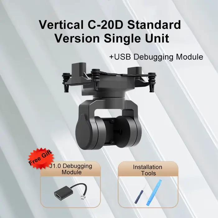 Drone de course FPV C-20T à 3 axes avec stabilisation accrue, support PTZ compatible avec DJI O3 CAD