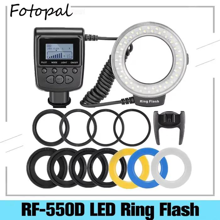 Fotopal RF-550D Macro LED Anneau Flash avec 8 Adaptateur Anneau pour IL Nikon Pentax Olympus Panason