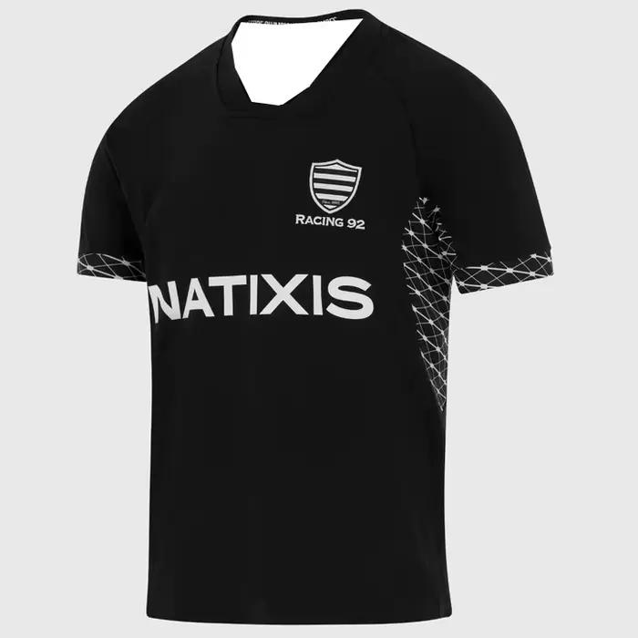 Nouveau Maillot de Rugby d'Entraînement Noir 2026 pour Hommes, Modèle Y2K, Sponsorié par Natixis, 92
