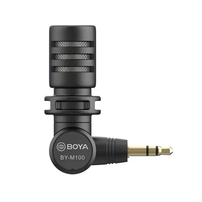 BOYA – Microphone Miniature enfichable BY-M100 3.5mm TRS, pour appareil photo reflex numérique Nikon