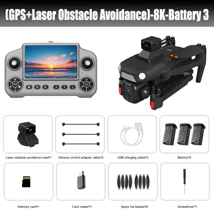 Drone GPS Lenovo A1R 3S 8K professionnel, sans balais, avec évitement d'obstacles laser, optique aér
