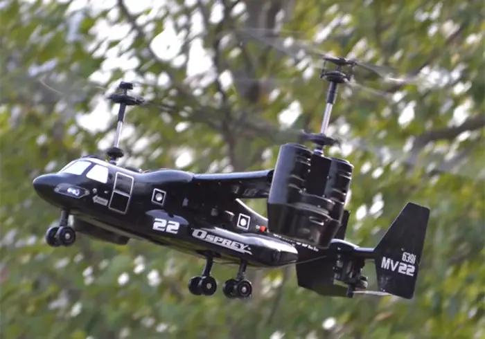 Osprey Transport RC hélicoptère 2.4GHz 4.5CH-prêt à voler W stabilisateur gyroscopique et lumières L