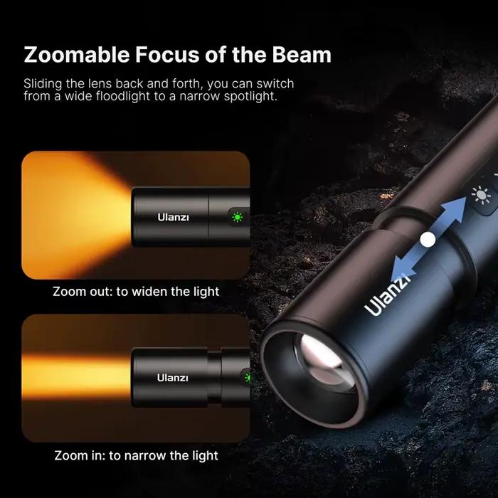 Ulanzi-Lampe de poche zoomable LM07, lumière d'appoint pour photographie, lumière d'ambiance avec 1/