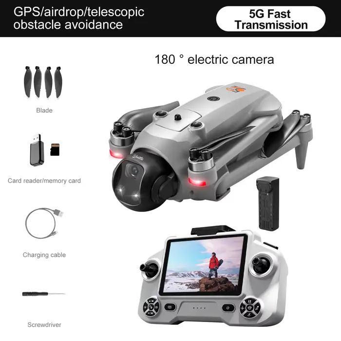 Drone GPS sans balais YL059, fonction Airdrop, caméra 8k avec contrôle d'écran, jouet pour éviter le