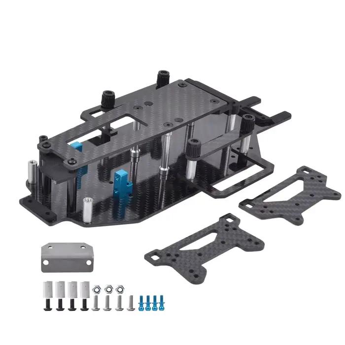 Kit de châssis en carbone pour mises à niveau du châssis Tamiya TA02 TA02W TA02S TA02SW TA02T