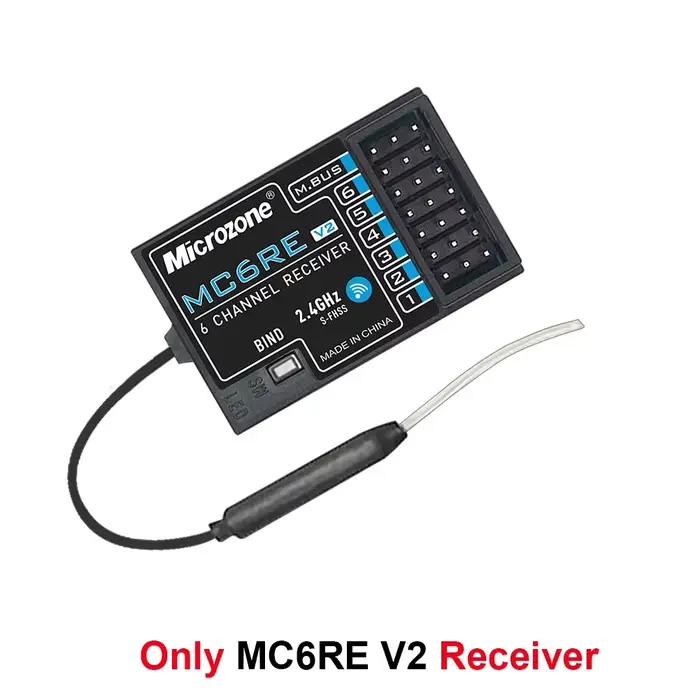 MicroZone-Contrôleur émetteur MC6C Mini V2 2.4G 6CH avec récepteur, système radio pour avion RC, imp