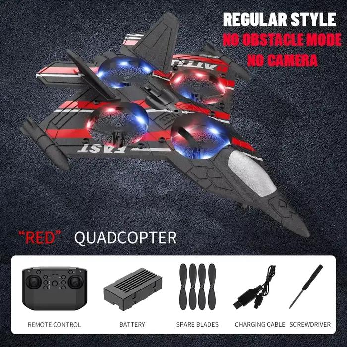 Avion RC avec caméra, hélicoptère télécommandé, pour éviter les obstacles, avion de chasse 2.4G en m