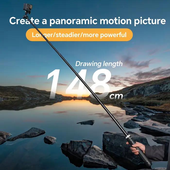 TELESIN-Trépied Selfie Stick Pliable, Rotation 360 °, 1.5m, Convient pour GoPro Fore13, 12, 11, 10,