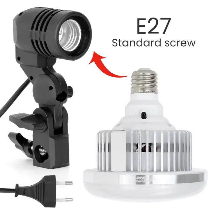 Inda-Éclairage de photographie LED, ampoule avec support à bras long, télécommande pour diffusion en