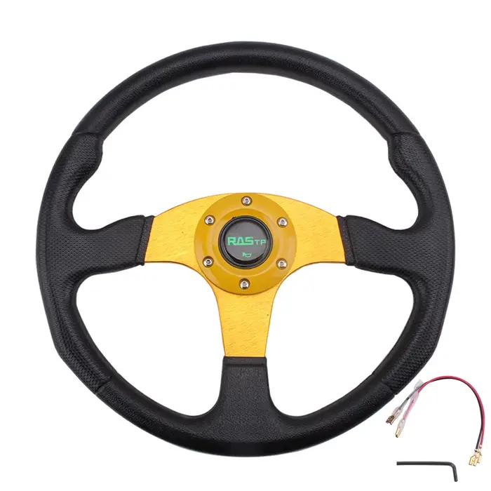 RASTP-Car dehors Volant Racing Type Haute Qualité Universel 14 pouces 340MM Aluminium + PU RS-STW017